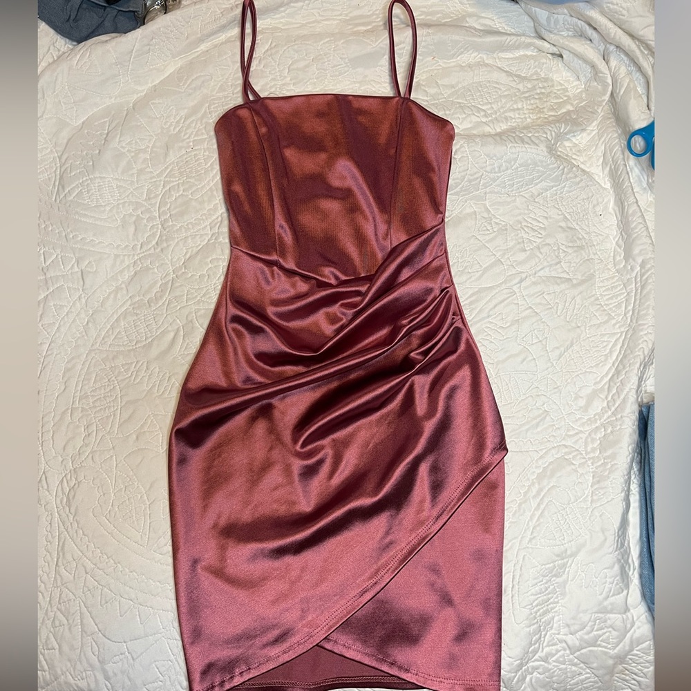 Windsor Wrapped in Stylish Satin Minidress
